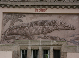 Sculpture of Belodon that decorates the walls of the Berlin Zoo/Aquarium